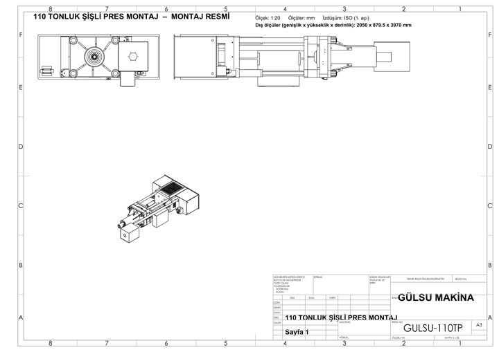 Assembly drawing — 110-Ton Pin-Cushion Press