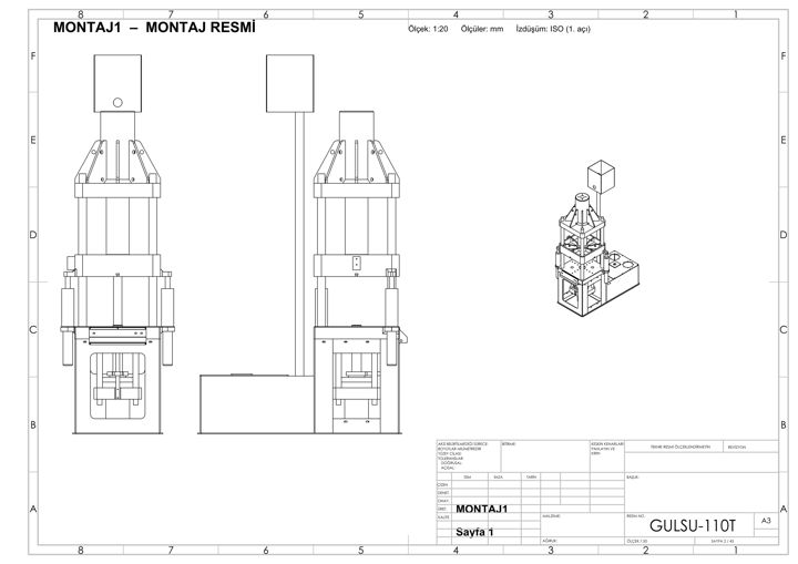 Assembly drawing — 110-Ton Bottom-Acting Drawing Press