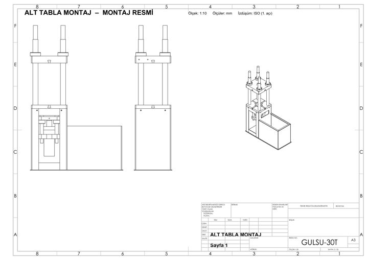 Lower table assembly — 30-Ton Deep-Drawing Press