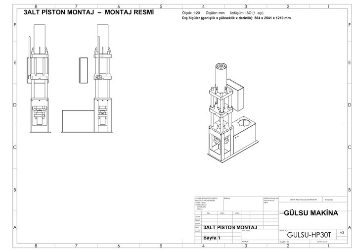 Lower cylinder assembly — HP 30-Ton Servo-Hydraulic Press